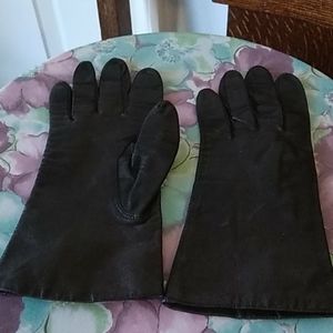 Vtg Black Leather Gloves (M/L)